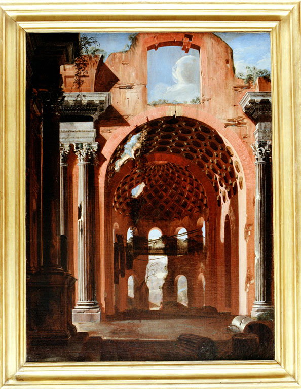 veduta della basilica di Massenzio (dipinto) by Codazzi Viviano (sec. XVII)